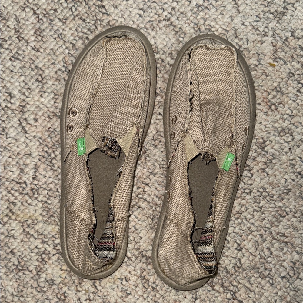 Sanuk Tan Slip-On Loafers
